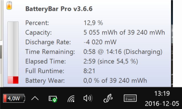 Surfacepro4 battertid