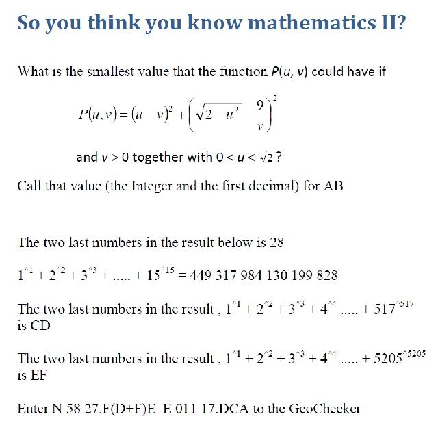 You think you know mathematics ii